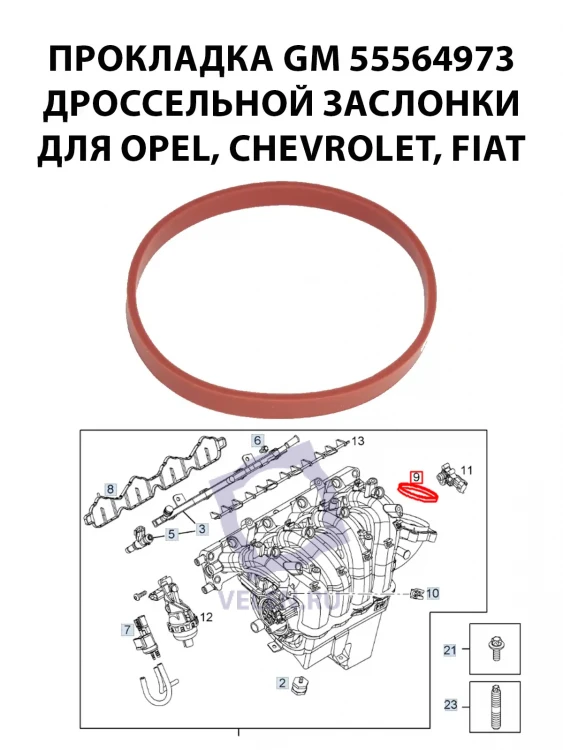 Прокладка GM 55564973 дроссельной заслонки для Opel, Chevrolet, Fiat