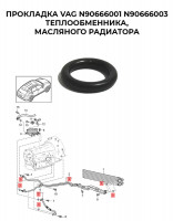 Прокладка VAG N90666001 N90666003 теплообменника, масляного радиатора