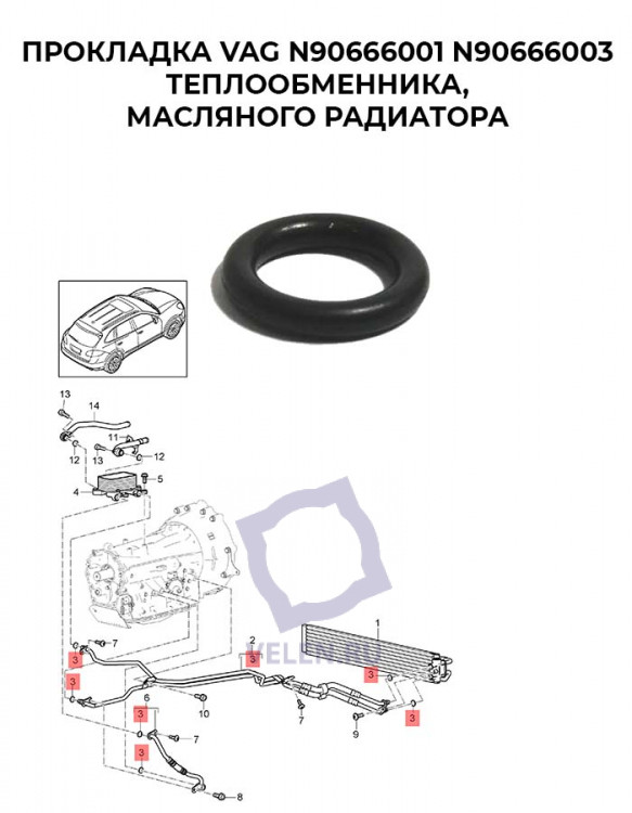 Прокладка VAG N90666001 N90666003 теплообменника, масляного радиатора купить