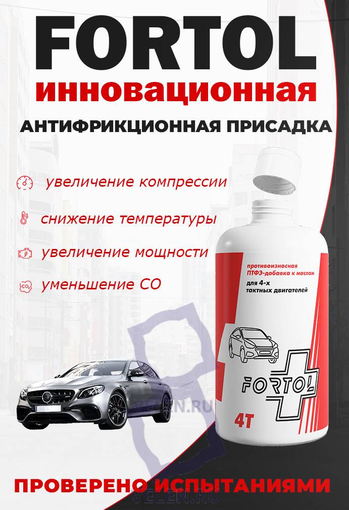 Антифрикционная присадка в двигатель на основе ПТФЭ Fortol 4T