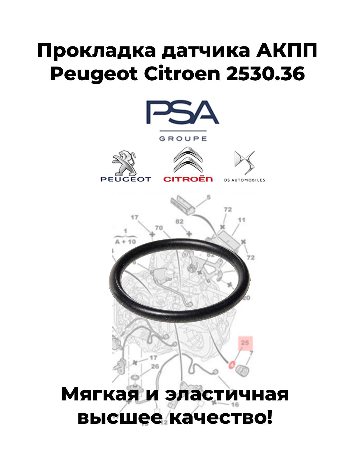Прокладка датчика АКПП al4 или dp0 Peugeot Citroen 2530.36