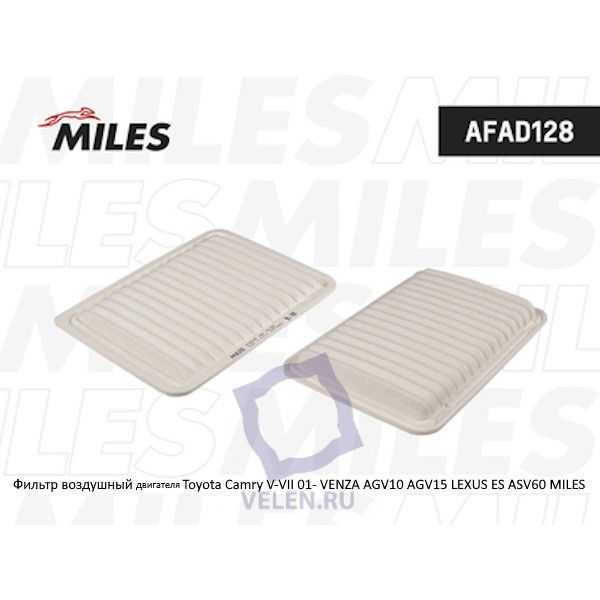 Фильтр воздушный двигателя MILES AFAD128 Toyota Camry V-VII 01- VENZA AGV10 AGV15 LEXUS ES ASV60 купить