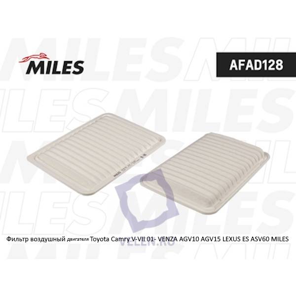 Фильтр воздушный двигателя MILES AFAD128 Toyota Camry V-VII 01- VENZA AGV10 AGV15 LEXUS ES ASV60