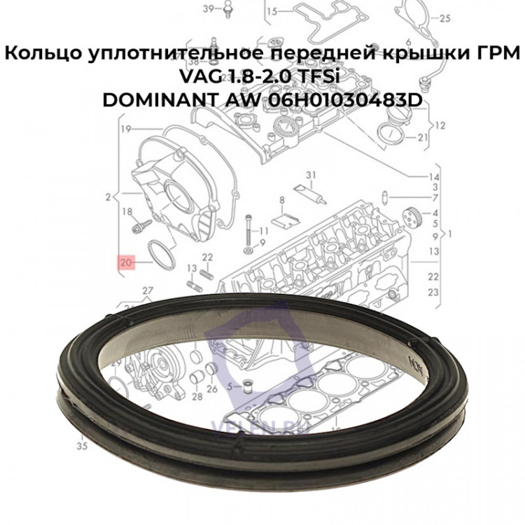 Кольцо электромагнитного клапана передней крышки ГРМ VAG 1.8-2.0 TFSi DOMINANT AW 06H01030483D купить