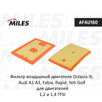 Фильтр воздушный двигателя Miles afau160 для Octavia III, Audi A1 A3, Fabia, Rapid, Yeti Golf для двигателей 1,2 и 1,4 TFSI