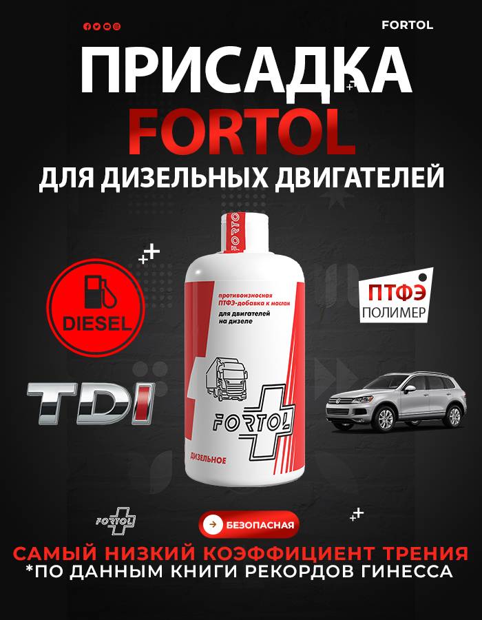 Антифрикционная присадка для дизельных двигателей на основе ПТФЭ Fortol 4D